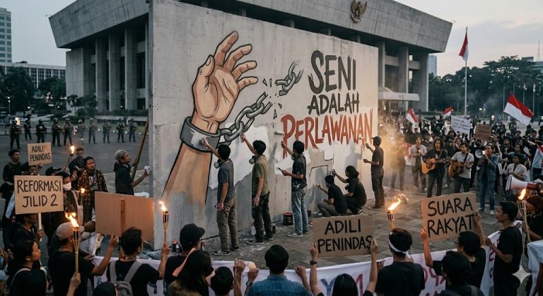 Hubungan antara seni dan perlawanan sosial dalam sejarah politik