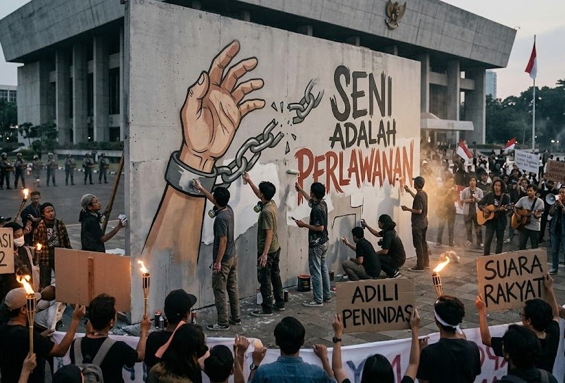 Hubungan antara seni dan perlawanan sosial dalam sejarah politik
